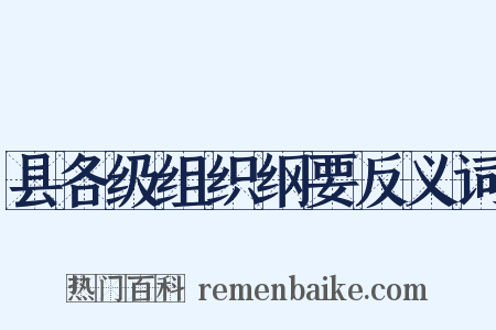 县各级组织纲要反义词是什么意思的图片